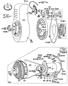 Blowerhsg,elect Starter,elect Diagram and Parts List for 193401-0121-XX  Briggs and Stratton Engine